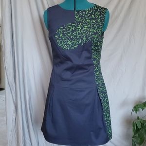 Blue and green dress